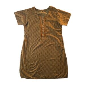 Vintage Handmade Orange & Sage Green Midi Dress